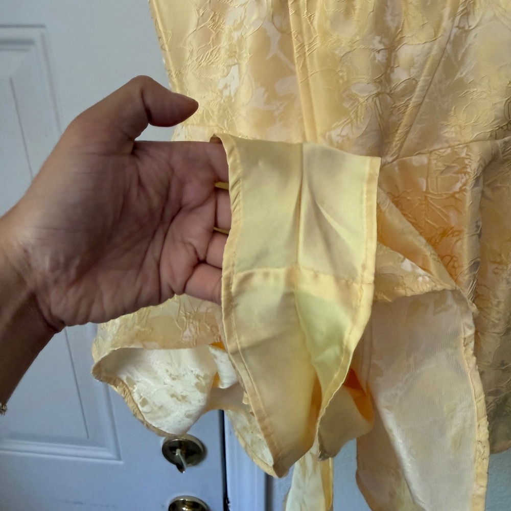 BABYBOO butter yellow babydoll brocade embroidered sleeveless bustier mini dress - Picture 4 of 8